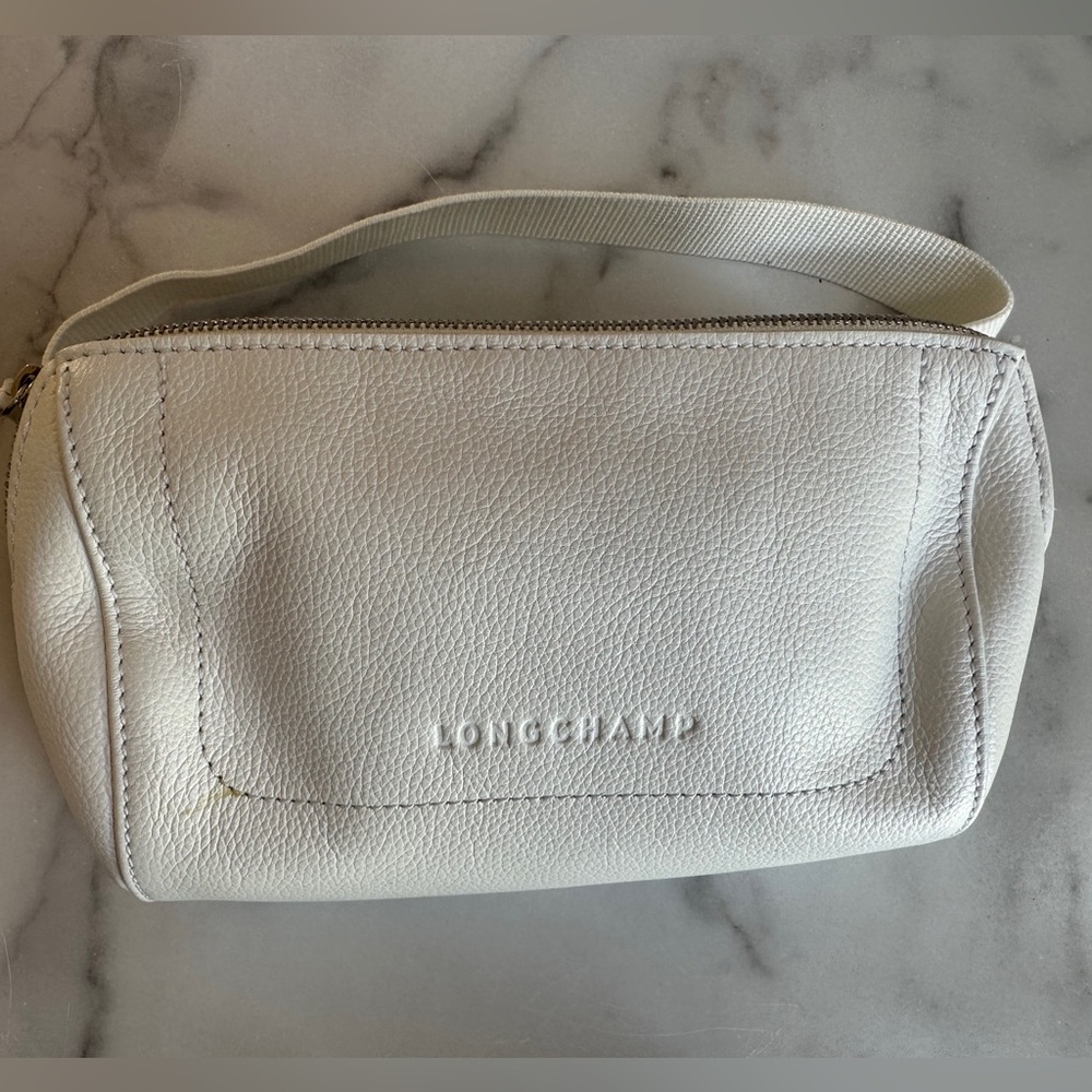 Longchamp White Leather Fannypack